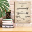 Vintage Key Blueprint Patent Parchment,  Canvas Wall Art on Sale