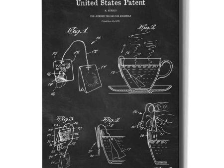 Tea Bag Blueprint Patent Chalkboard,  Canvas Wall Art Online