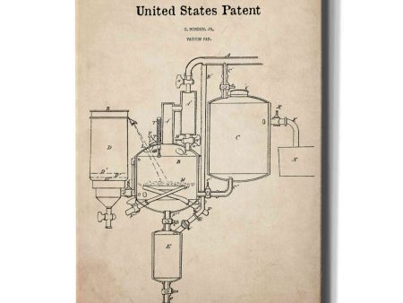 Vacuum Pan Blueprint Patent Parchment,  Canvas Wall Art For Discount