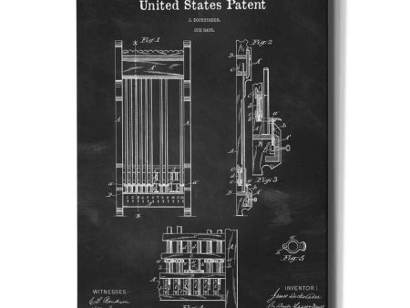 Cue Rack Blueprint Patent Chalkboard,  Canvas Wall Art Online Sale