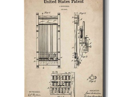 Cue Rack Blueprint Patent Parchment,  Canvas Wall Art For Sale