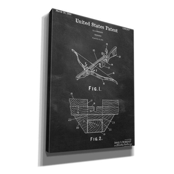 Crossbow Blueprint Patent Chalkboard,  Canvas Wall Art For Cheap