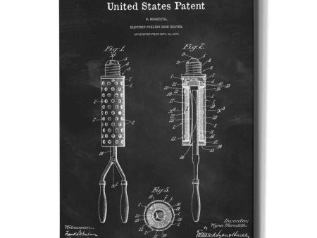 Curling Iron Blueprint Patent Chalkboard,  Canvas Wall Art Supply