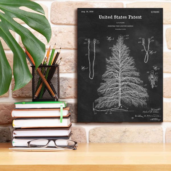 Artificial Christmas Tree Blueprint Patent Chalkboard,  Canvas Wall Art Online now