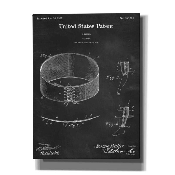 Bandage Blueprint Patent Chalkboard,  Canvas Wall Art For Cheap