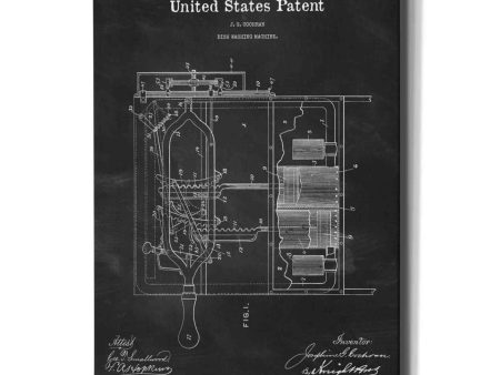 Dish Washing Machine Blueprint Patent Chalkboard,  Canvas Wall Art Online now