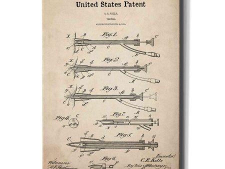 Trocar Blueprint Patent Parchment,  Canvas Wall Art on Sale