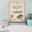 Traction Engine Blueprint Patent Parchment,  Canvas Wall Art on Sale