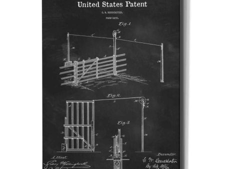 Farm Gate Blueprint Patent Chalkboard,  Canvas Wall Art on Sale