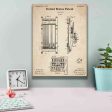 Cue Rack Blueprint Patent Parchment,  Canvas Wall Art For Sale