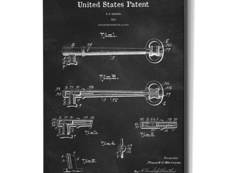 Vintage Key Blueprint Patent Chalkboard,  Canvas Wall Art Fashion