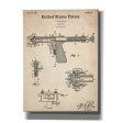 Tattoo Gun Blueprint Patent Parchment,  Canvas Wall Art Discount