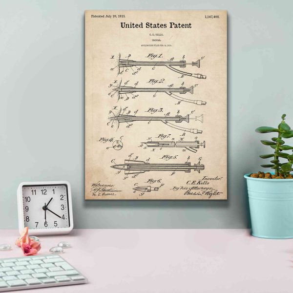 Trocar Blueprint Patent Parchment,  Canvas Wall Art on Sale