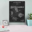 Tattoo Gun Blueprint Patent Chalkboard,  Canvas Wall Art For Cheap