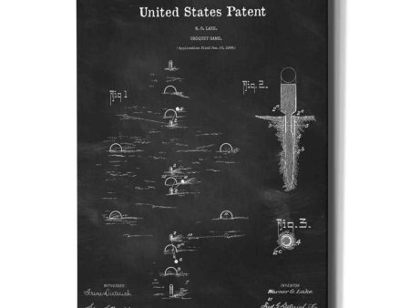 Croquet Blueprint Patent Chalkboard,  Canvas Wall Art Cheap