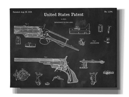 Colt Revolver Blueprint Patent Chalkboard,  Canvas Wall Art Online Hot Sale