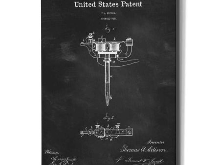 Tattoo Stencil Pen Blueprint Patent Chalkboard,  Canvas Wall Art For Discount