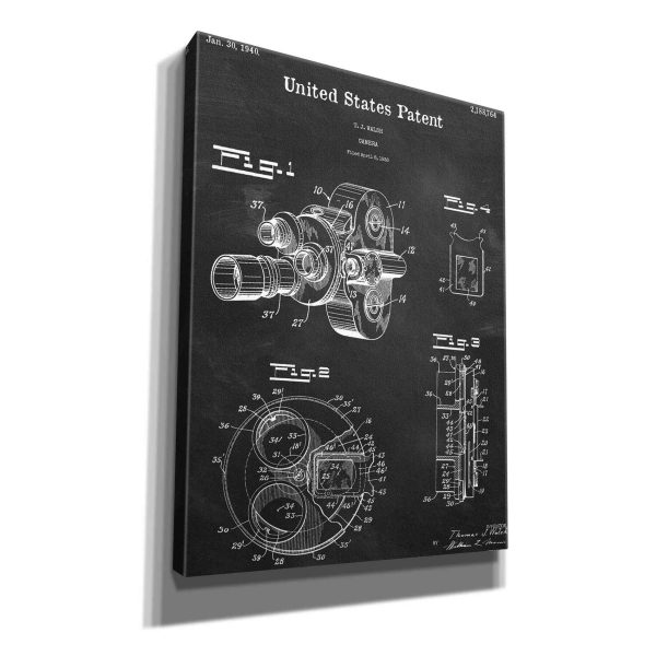 Film Camera Blueprint Patent Chalkboard,  Canvas Wall Art For Discount