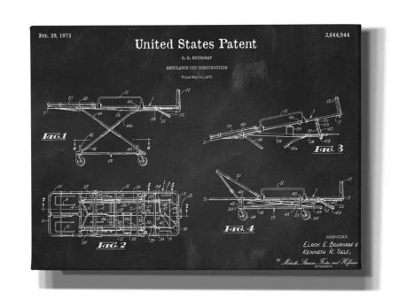 EMT Stretcher Blueprint Patent Chalkboard,  Canvas Wall Art Hot on Sale