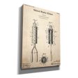 Curling Iron Blueprint Patent Parchment,  Canvas Wall Art Online