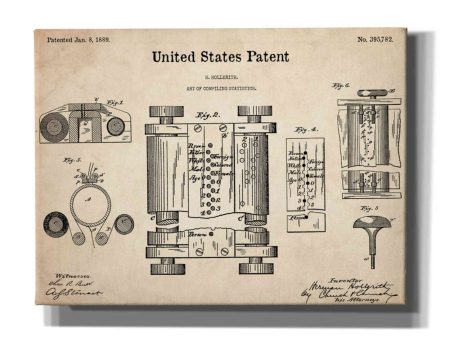 Tubular Machine Blueprint Patent Parchment,  Canvas Wall Art Cheap