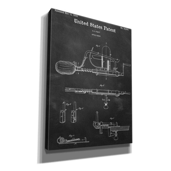 Apple Parer Blueprint Patent Chalkboard,  Canvas Wall Art Cheap