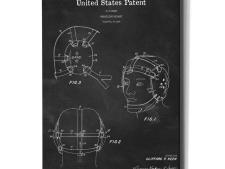 Wrestling Headgear Blueprint Patent Chalkboard,  Canvas Wall Art Discount