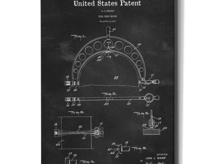 Dial Snap Gauge Blueprint Patent Chalkboard,  Canvas Wall Art Online Sale