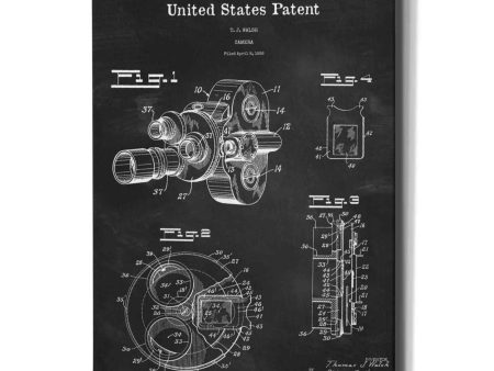 Film Camera Blueprint Patent Chalkboard,  Canvas Wall Art For Discount