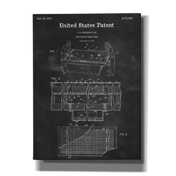 Air Hockey Blueprint Patent Chalkboard,  Canvas Wall Art on Sale