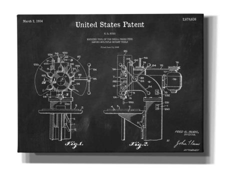 Drill Press Blueprint Patent Chalkboard,  Canvas Wall Art Online Sale