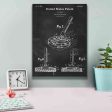 Curling Broom Blueprint Patent Chalkboard,  Canvas Wall Art For Cheap