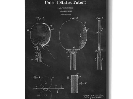 Table Tennis Paddle Blueprint Patent Chalkboard,  Canvas Wall Art Online Hot Sale