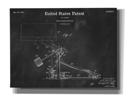 Drum Beating Mechanism Blueprint Patent Chalkboard,  Canvas Wall Art For Cheap