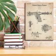 Tattoo Gun Blueprint Patent Parchment,  Canvas Wall Art Discount