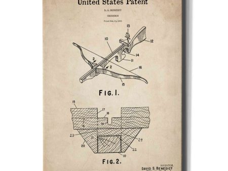 Crossbow Blueprint Patent Parchment,  Canvas Wall Art Discount