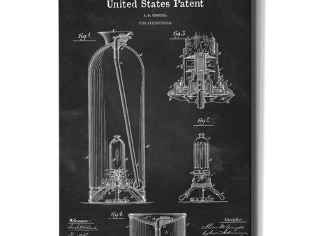 Fire Extinguisher Blueprint Patent Chalkboard,  Canvas Wall Art Fashion