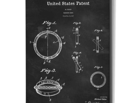 Wedding Ring Blueprint Patent Chalkboard,  Canvas Wall Art Cheap