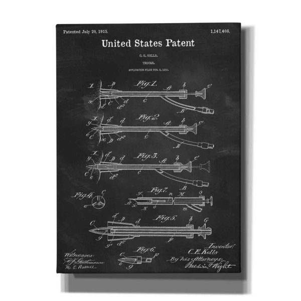 Trocar Blueprint Patent Chalkboard,  Canvas Wall Art Online now