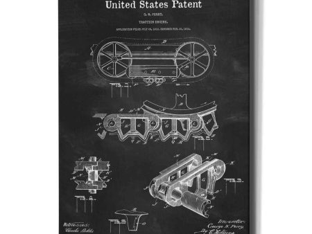 Traction Engine Blueprint Patent Chalkboard,  Canvas Wall Art Online Hot Sale