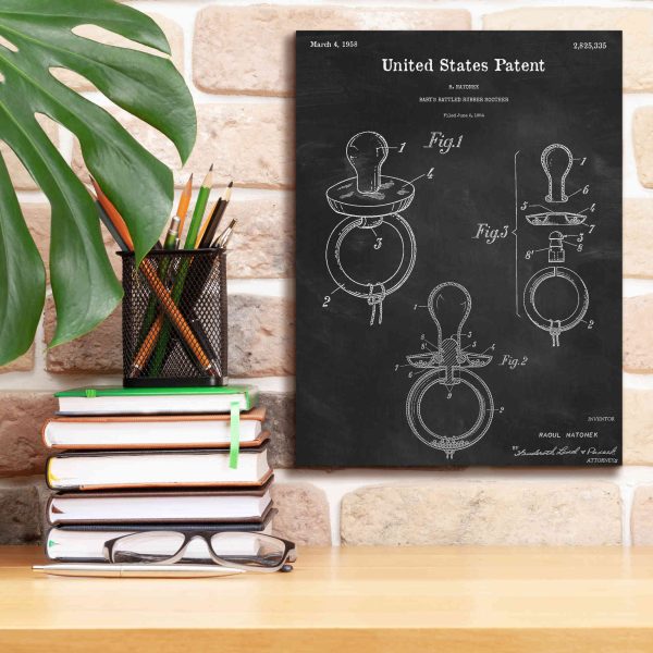 Baby Pacifier Blueprint Patent Chalkboard,  Canvas Wall Art Online Sale