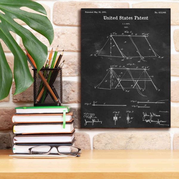 Tent Blueprint Patent Chalkboard,  Canvas Wall Art on Sale