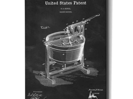 Washing Machine Blueprint Patent Chalkboard,  Canvas Wall Art Cheap