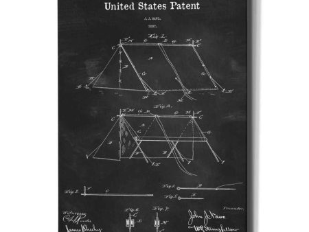 Tent Blueprint Patent Chalkboard,  Canvas Wall Art on Sale