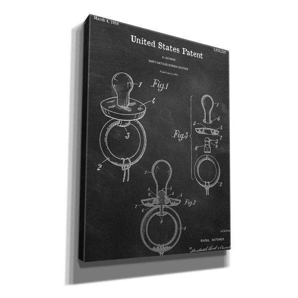 Baby Pacifier Blueprint Patent Chalkboard,  Canvas Wall Art Online Sale