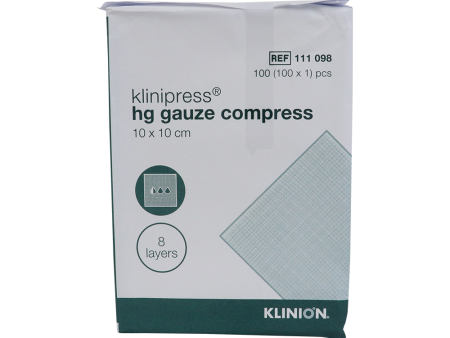 Klinipress HG gaas kompres niet steriel 10x10 cm (8 lagen) on Sale