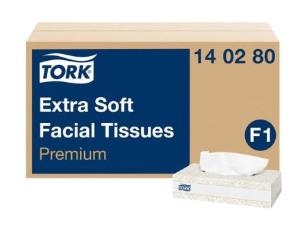 Tork Extra Zachte Facial Tissues, 2-laags, wit, 20x20cm, 30x100st (140280) on Sale