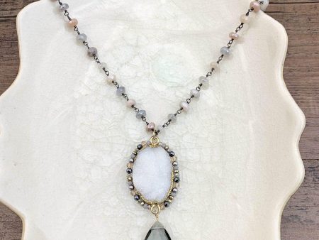 Statement Druzy and Gems Long Layering Necklace Online