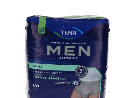 TENA Men Pants Normal - Discrete & Comfortabele Absorberende Onderbroeken S M, 12 Stuks Online Hot Sale