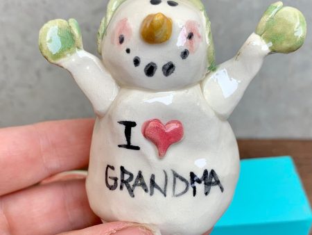 I Love Grandma Handmade Cute Christmas Snowman Decor For Cheap